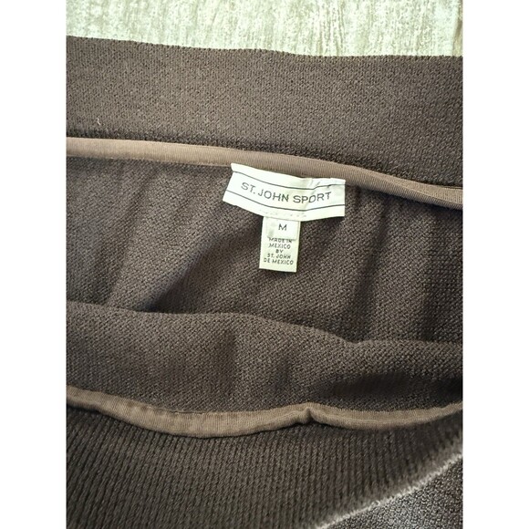 St. John Maxi Santana Knit Pull on Skirt Bottom Fringe Brown Size M Boho - Picture 8 of 12